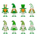 set of isolated saint patrick\'s day gnomes