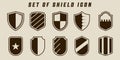 set of isolated shield icon vector illustration template graphic design. bundle collection of various protection or badge of