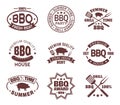 Set of isolated steakhouse signs or meat shop logo