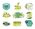 Set of isolated labels, stickers for organic food Royalty Free Stock Photo