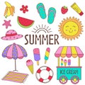 Set of isolated summer icon part 1