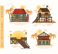 Hut at beach, bar and pier, rescue house