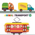 Set of isolated transports with animals part 10 Royalty Free Stock Photo