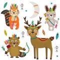 Set of isolated tribal animals part 2 Royalty Free Stock Photo