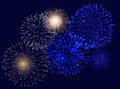 set of isolated vector fireworks on transparent background. Royalty Free Stock Photo