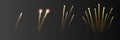 set of isolated vector fireworks on transparent background Royalty Free Stock Photo