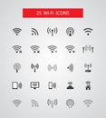 Set of isolated vector wireless icons