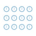 Set of Isolated Wall Clock Icon Illustration