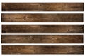 Set of isolated Walnut wood texture. Big Brown wood plank wall texture background