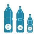 Set of isolated water bottle icons