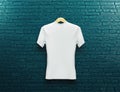 Set of isolated white t-shirt or realistic apparel. 3d rendering. blank or empty, clear cotton t shirt. Man and woman uniform mock Royalty Free Stock Photo