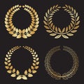 Set of isolated wreath logos