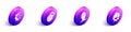 Set Isometric Algorithm, Globe of the Earth and gear, Worker safety helmet and Worker safety helmet and gear icon