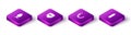 Set Isometric Anal plug, Shield with 18 plus, beads and Dildo vibrator icon. Vector