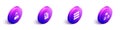 Set Isometric Analyst engineer, File document, Server, Data, Web Hosting and Cloud technology data transfer icon. Vector
