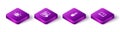 Set Isometric ASIC Miner, Smart contract, Bitcoin plant the pot and Mining with laptop and pickaxe icon. Vector