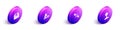 Set Isometric Astronomical observatory, Mars rover, Satellite and Joystick icon. Vector