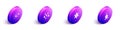 Set Isometric Atom, Chemical formula, Virus and Force of physic icon. Vector