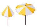 Set of isometric beach tanning umbrella Royalty Free Stock Photo