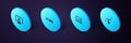 Set Isometric Bezier curve, Laptop with password, Smart car alarm system and Monitor icon. Vector