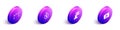 Set Isometric Bezier curve, Time is money, Front end development and Website template icon. Vector