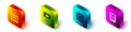 Set Isometric Browser files, Cloud technology data transfer, Processor with CPU and Server, Data report icon. Vector Royalty Free Stock Photo