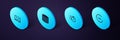Set Isometric Clock 24 hours, Stopwatch, Database and Dead laptop icon. Vector