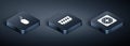 Set Isometric Computer mouse, cooler and RAM, random access memory icon. Vector Royalty Free Stock Photo