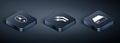 Set Isometric Computer mouse, Server, Data, Web Hosting and LAN cable network internet icon. Vector Royalty Free Stock Photo