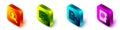 Set Isometric Create account screen, Monitor and envelope, Document and cursor and Address book icon. Vector