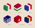 Set of isometric 3d boxes