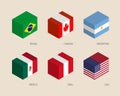 Set of isometric 3d boxes