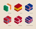 Set of isometric 3d boxes Royalty Free Stock Photo