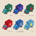 Set of isometric 3d cargo