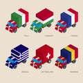 Set of isometric 3d cargo