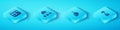 Set Isometric Different files, Cloud technology data transfer, and Data export icon. Vector