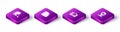 Set Isometric Document with search, Server, Data, Web Hosting, Laptop exclamation mark and Location sales funnel icon