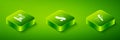 Set Isometric Escalator up, Plane landing and Scale with suitcase icon. Vector