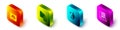Set Isometric Failed access cloud storage, Folder and lock, Filter setting and Server, Data, Web Hosting icon. Vector Royalty Free Stock Photo