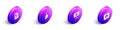 Set Isometric File document, Data export, Cloud technology data transfer and icon. Vector Royalty Free Stock Photo