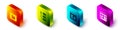 Set Isometric File missing, Server, Broken file and Different files icon. Vector