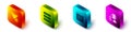 Set Isometric Filter setting, Server, Data, Web Hosting, Browser window and Network cloud connection icon. Vector