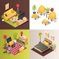 Set of isometric furniture