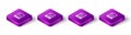 Set Isometric HTML file document, M3U, BMP and MP4 icon. Vector