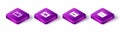 Set Isometric Keyboard, Browser with shield, Search engine and Software icon. Vector