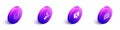 Set Isometric Laurel wreath, Zeus, Ancient column and Parthenon icon. Vector