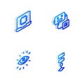 Set Isometric line Artificial intelligence robot, Processor CPU, AI and Algorithm icon. Vector Royalty Free Stock Photo