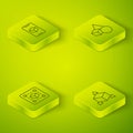 Set Isometric line Basic geometric shapes, Geometric figure Cube, Isometric cube and 3D printer software icon. Vector