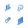 Set Isometric line Beans, Wheat, Seed and icon. Vector
