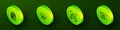 Set Isometric line Cancelled fingerprint, System bug on cloud, and icon. Vector